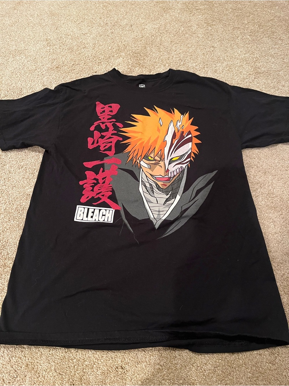 Graphic Tee - Black with Orange Character Artwork